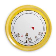 Piatto pizza Le Casette giallo cm31-Egan-192032
