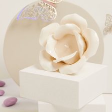portacandela forma rosa bianco
