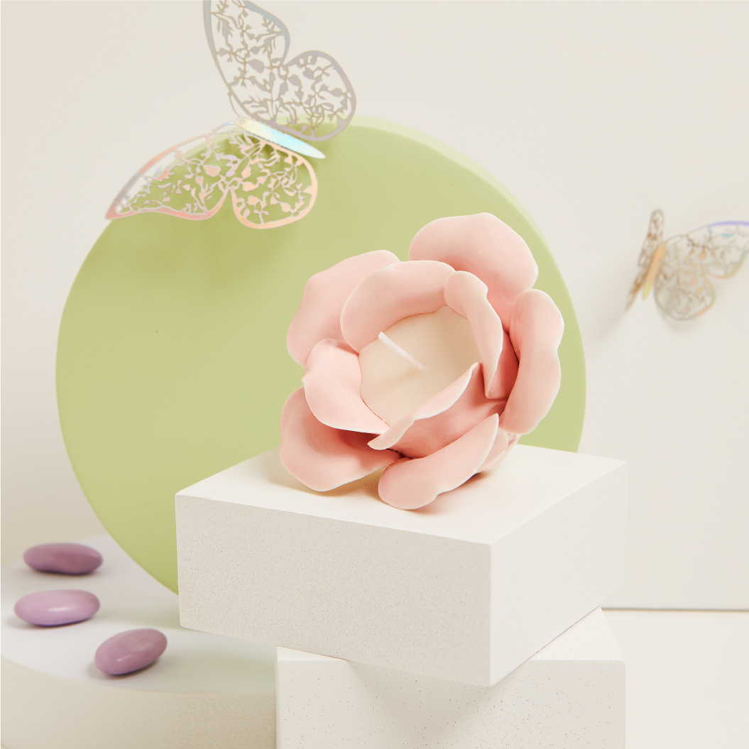 portacandele a forma di rosa