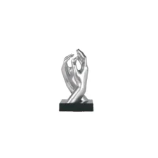 Scultura "Le mani" in colore argento-Ambienti Glamour