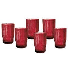 Bicchiere Plisse rosso set 6 pezzi-Brandani-51531