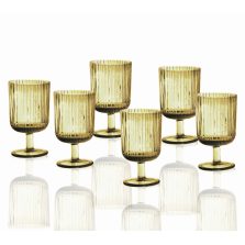 Calice plissè ambra set 6 pezzi-Brandani-51077