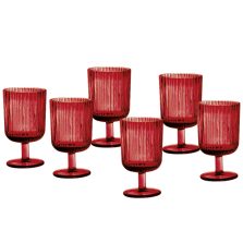 Calici plisse rossi set 6 pezzi-Brandani-51532-