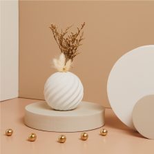Vaso tondo onde con fiori-Claraluna- 25004