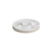 Antipastiera treccia porcellana bianca-Brandani-53528