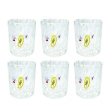 Bicchiere Pavone bianco set da 6 pz vetro-Brandani-51373