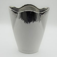 Vaso in porcellana bianco e argento – Claraluna