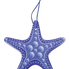 Decorazione stella marina blu ceramica/sughero-Brandani-50050