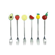 Forchettine silver frutti ass.set 6 pz.-Brandani-50034