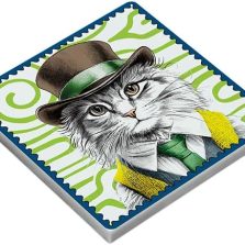 Set 5 sotto bicchieri human essence gatto "Independence"-Egan-125030