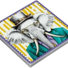 Set 5 sotto bicchieri human essence elefante "Wisdom"-Egan-125036