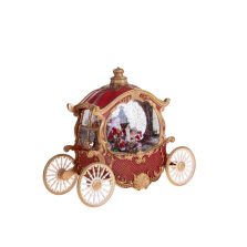 Carrozza Babbo Natale C/led e musica resina Brandani-80261