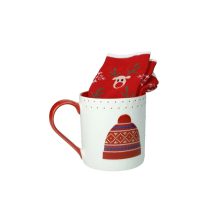Mug cappello NEW BONE CHINA Con calzini cotone. Brandani-83021
