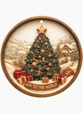 Decorazione Bianco Natale Albero Ceramica/Sughero BRandani-81146
