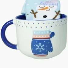 Tazza colazione guanto New Bone China C/calzini Brandani-83026