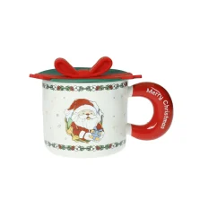 Mug fiocco rosso new Bone China C/Tappo silicone Brandani-89850