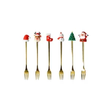 Forchettina gold soggetti natalizi Brandani-89941