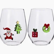 Bicchiere W il Natale soggetti Natalizi N,2 assortiti Brandani-89942